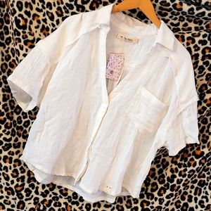 Free People Cropped Ivory Top NWT